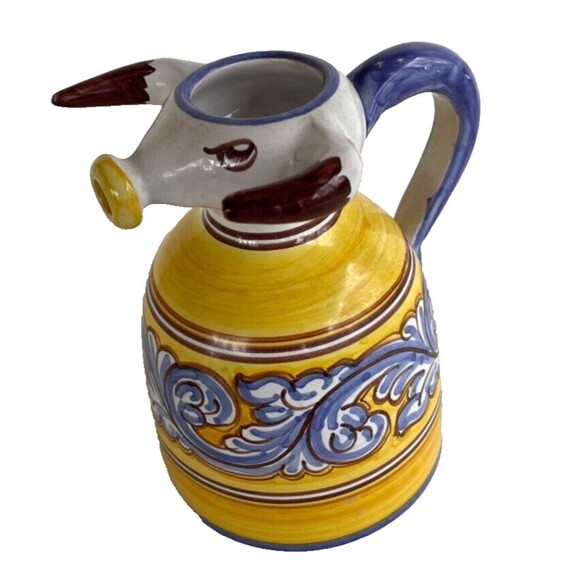 Spanish Bull Milk Pitcher Creamer Picasso Style Art Pottery Signed Espana Unique - Picture 10 of 11